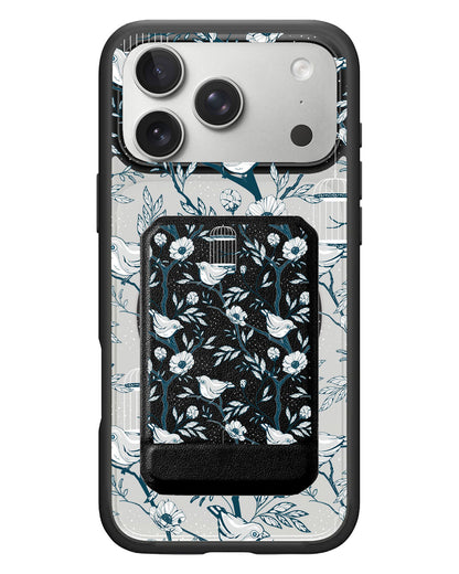 iPhone Magnetic Multifold Wallet - Lovebird Monochrome
