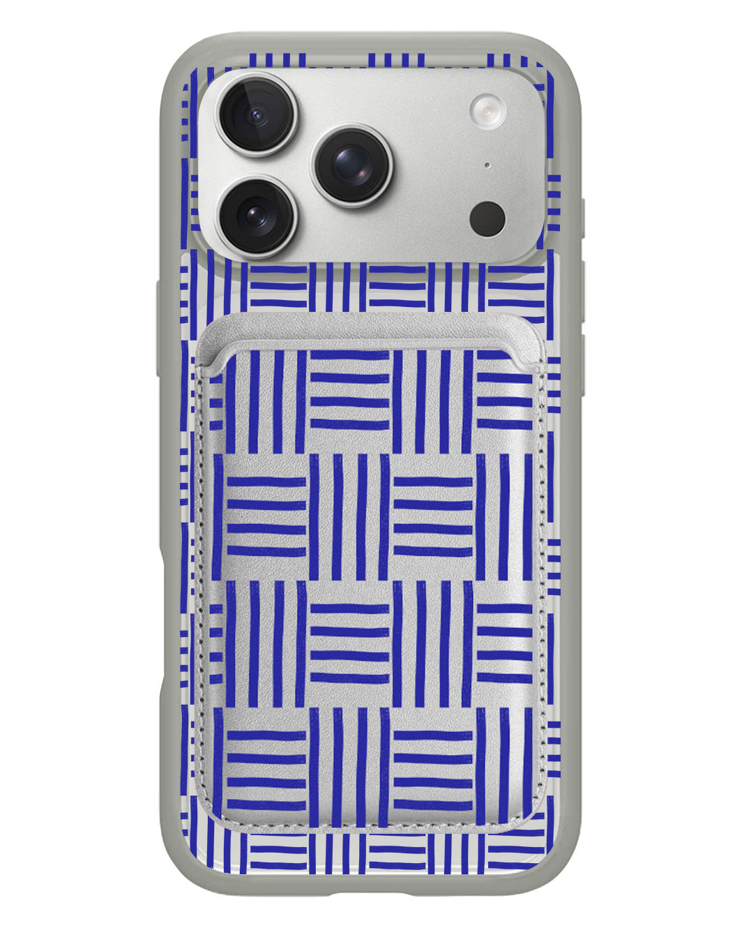 iPhone Magnetic Wallet Case - Naval Checkered