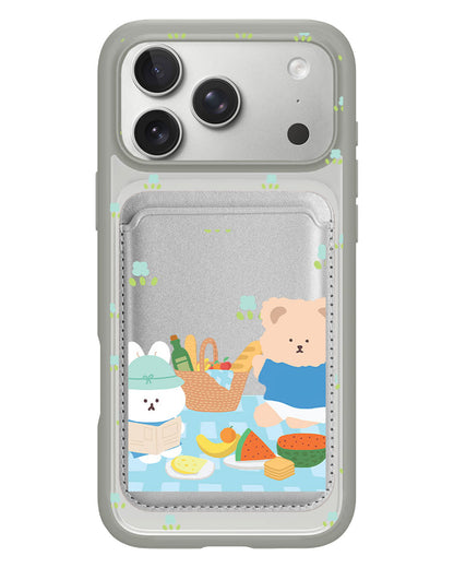 iPhone Magnetic Wallet Case - Picnic Blue