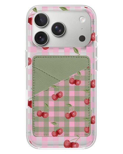 iPhone Phone Wallet Case - Cherry Tartan