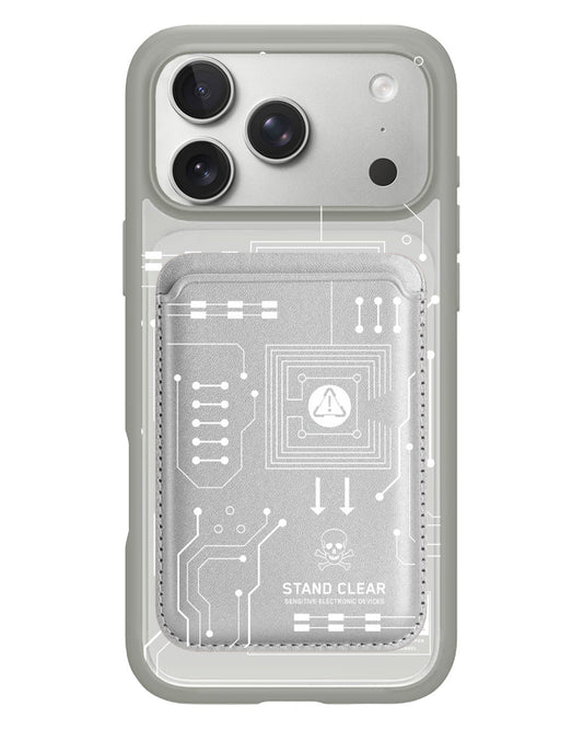 iPhone Magnetic Wallet Case - Circuit White