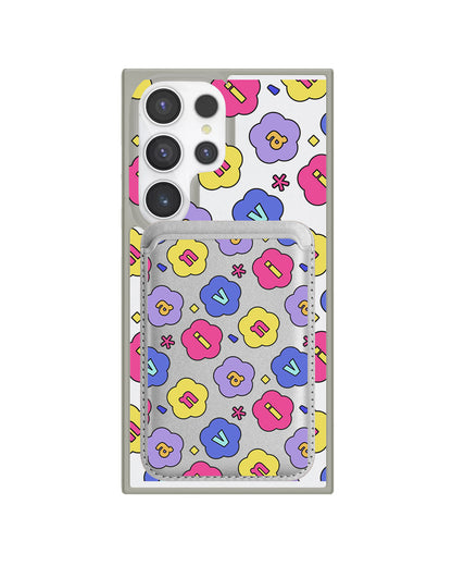 Android Magnetic Wallet Case - Flower Petals Monogram 2.0