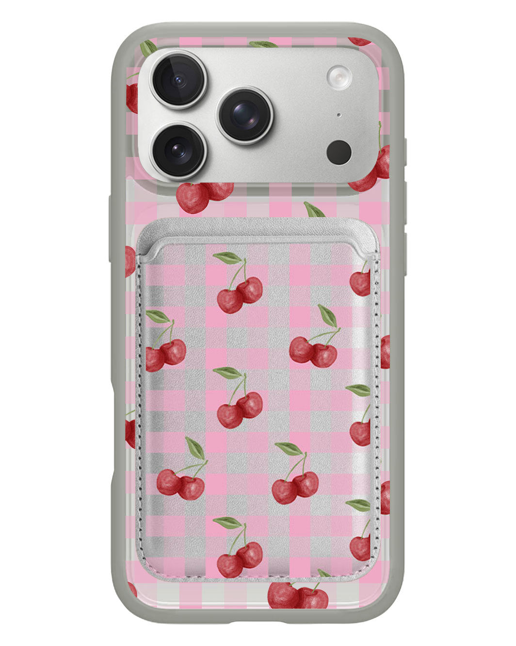 iPhone Magnetic Wallet Case - Cherry Tartan