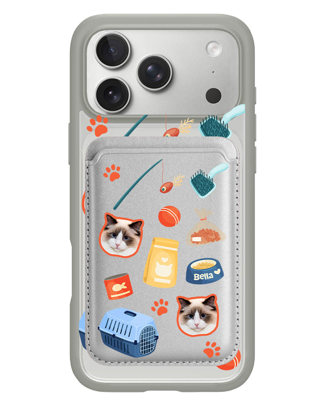 iPhone Magnetic Wallet Case - Pet Grid Kitty Adventures