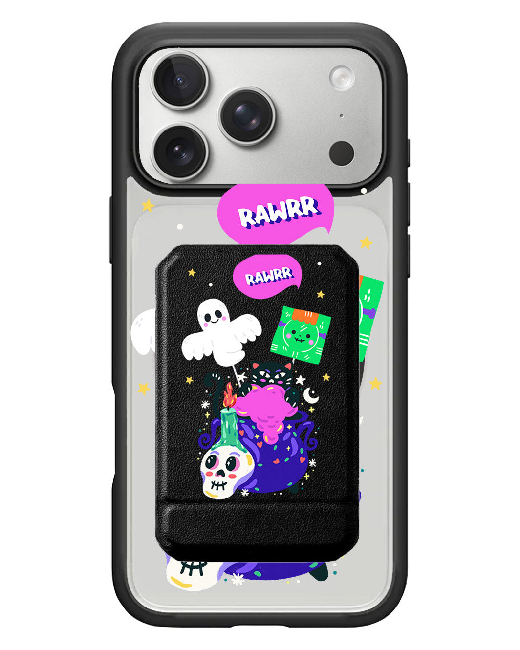 iPhone Magnetic Multifold Wallet - Cat Monster