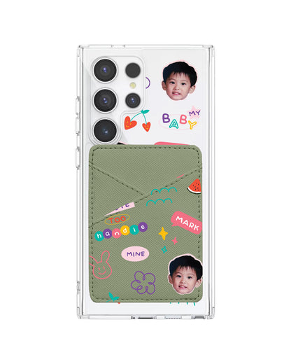 Android Phone Wallet Case - Face Grid