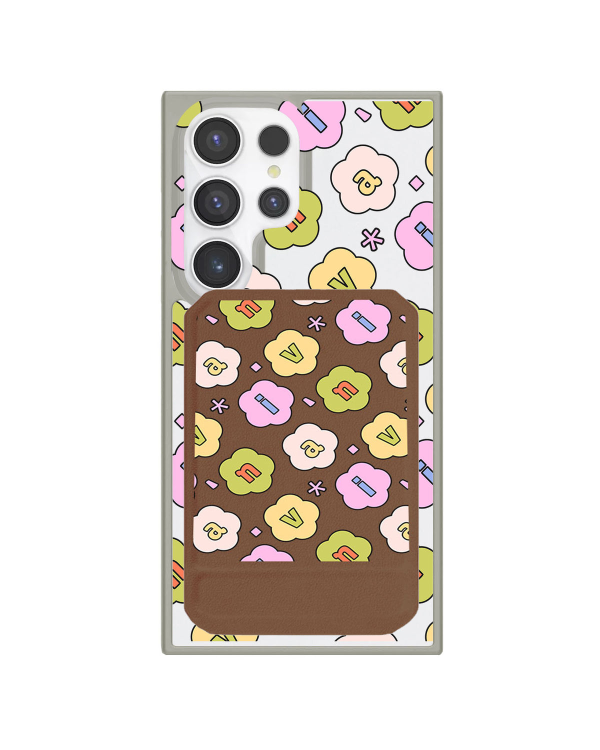 Android Magnetic Multifold Wallet - Flower Petals Monogram 1.0