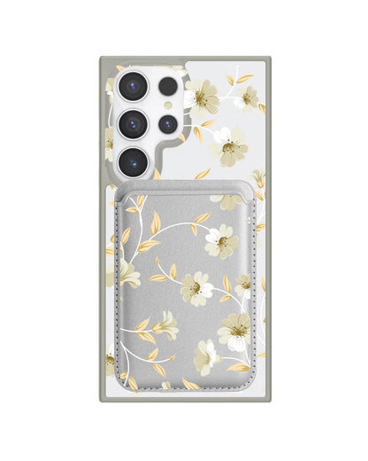 Android Magnetic Wallet Case - White Magnolia