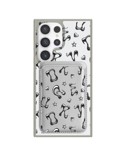 Android Magnetic Wallet Case - Chrome Monogram 2.0