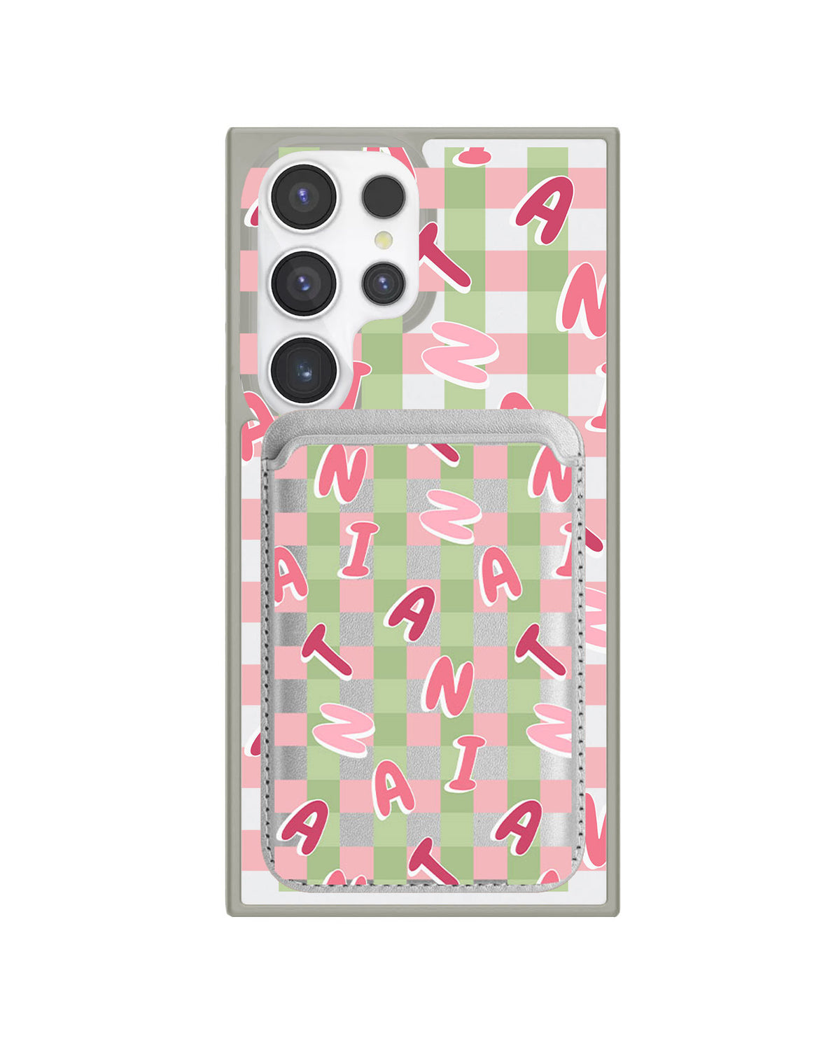 Android Magnetic Wallet Case - Checkered Monogram 4.0