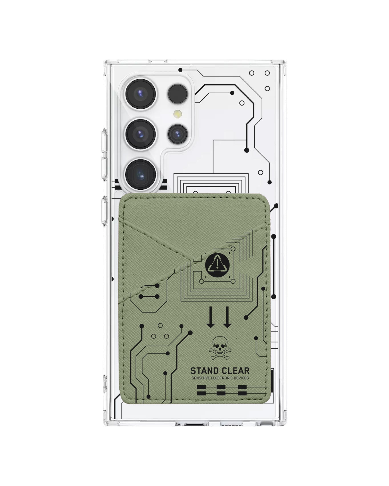 Android Phone Wallet Case - Circuit Black