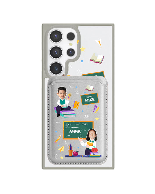 Android Magnetic Wallet Case - Face Grid Dream Teacher