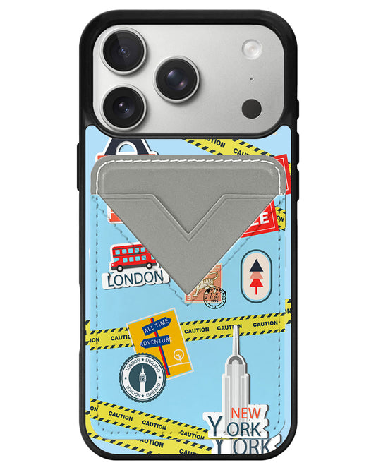 iPhone Avant Wallet Case - Travel Stickers