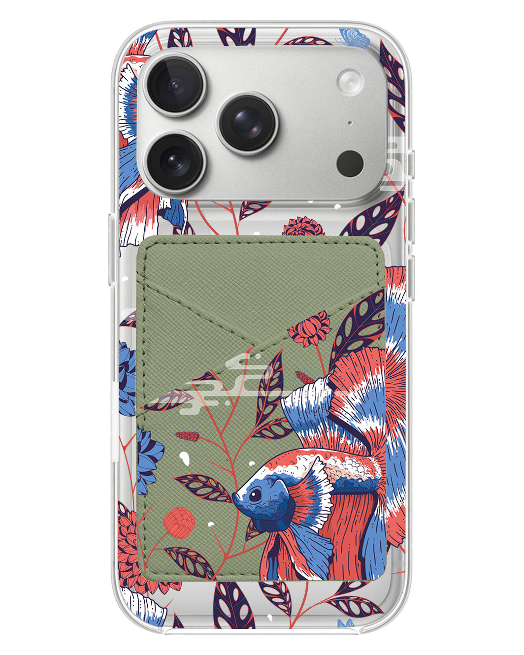 iPhone Phone Wallet Case - Fish & Floral 2.0