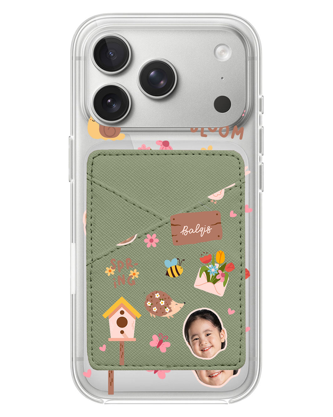 iPhone Phone Wallet Case - Face Grid Spring Bloom