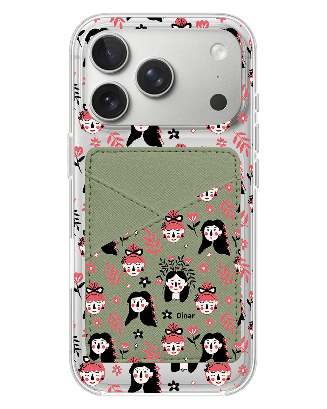 iPhone Phone Wallet Case - Flowery Faces
