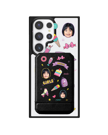 Android Magnetic Multifold Wallet - Face Grid Comic