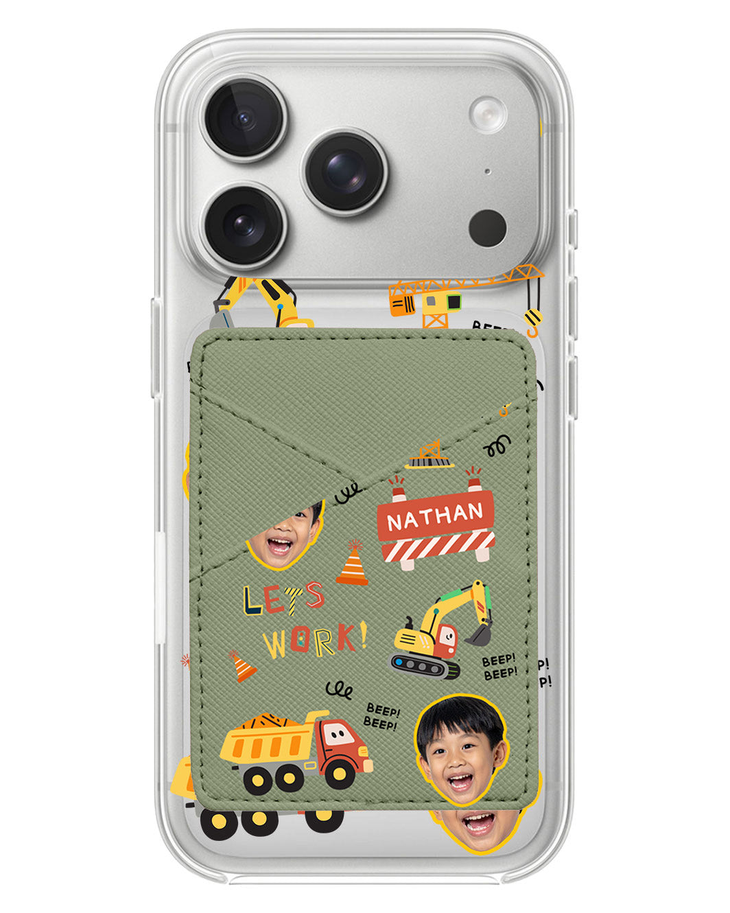 iPhone Phone Wallet Case - Face Grid Construction
