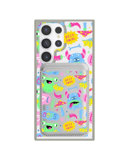 Android Magnetic Wallet Case - Monster Say Keep Going