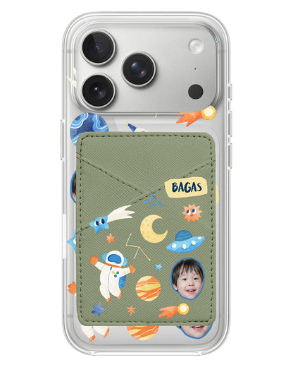 iPhone Phone Wallet Case - Face Grid Astronout