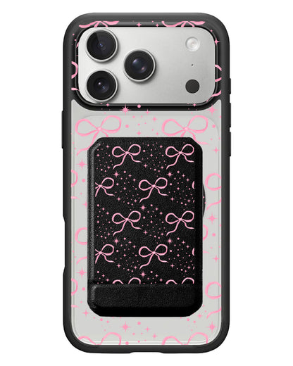 iPhone Magnetic Multifold Wallet - Coquette Glittery Bow