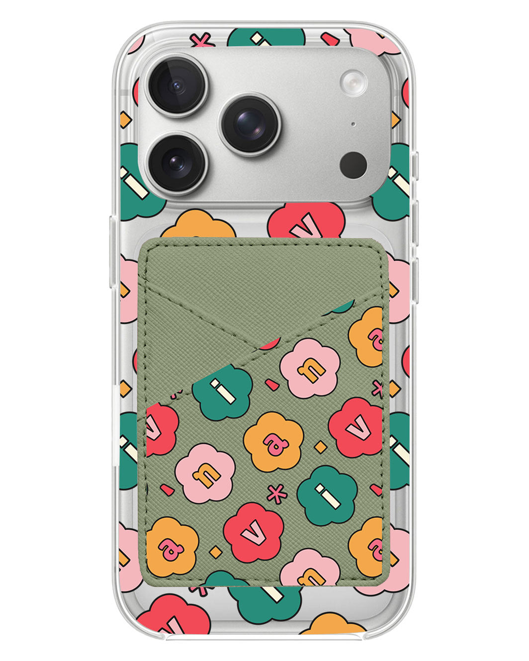 iPhone Phone Wallet Case - Flower Petals Monogram 3.0