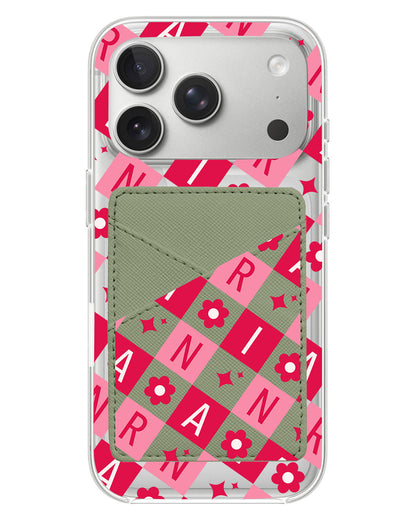 iPhone Phone Wallet Case - Flower Grid Monogram 1.0
