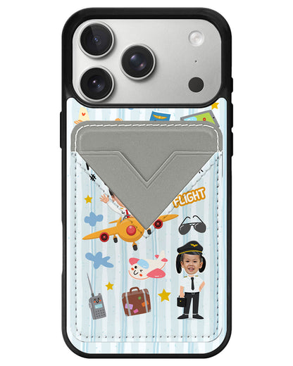iPhone Avant Wallet Case - Face Grid Dream Pilot