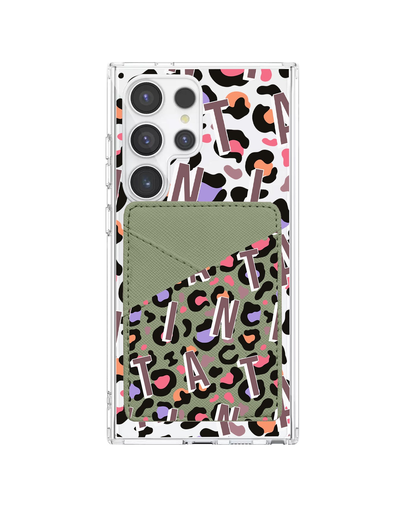 Android Phone Wallet Case - Leopard Monogram 5.0