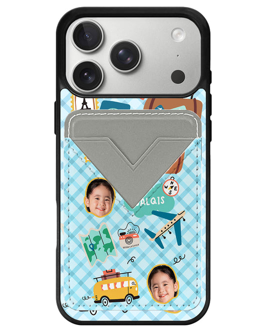 iPhone Avant Wallet Case - Face Grid Travel