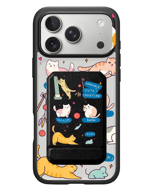 iPhone Magnetic Multifold Wallet - Playful Cat 2.0