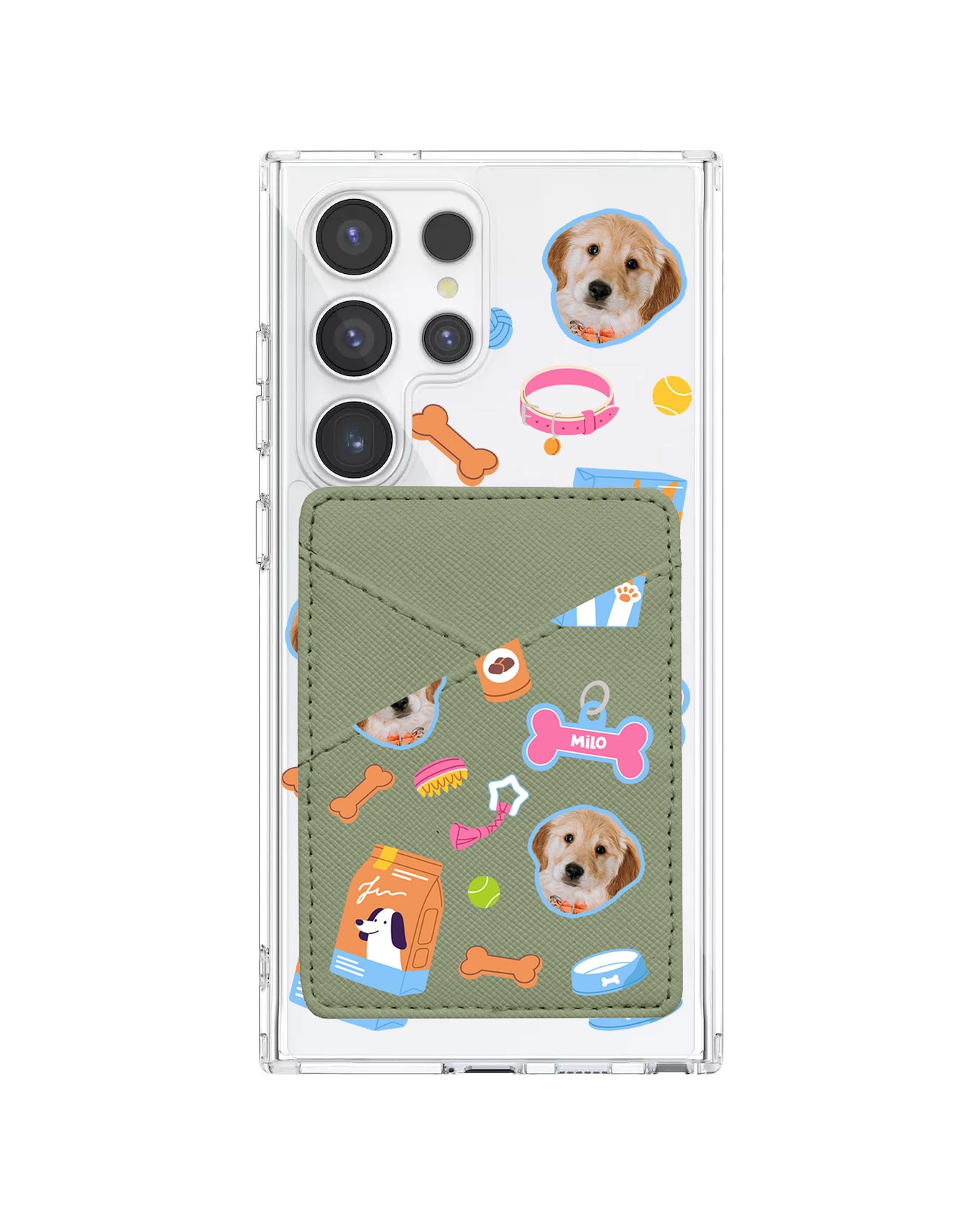 Android Phone Wallet Case - Pet Grid Puppy Sweet Treats