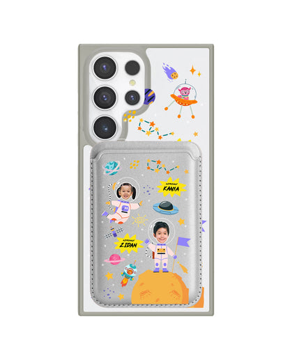 Android Magnetic Wallet Case - Face Grid Dream Astronaut