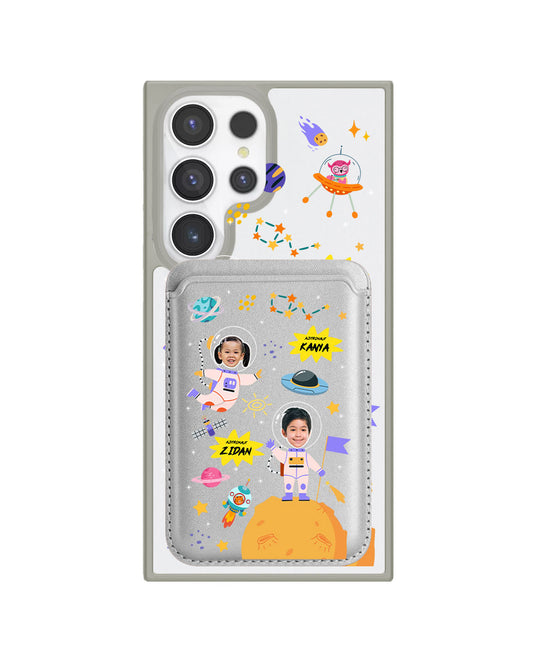 Android Magnetic Wallet Case - Face Grid Dream Astronaut