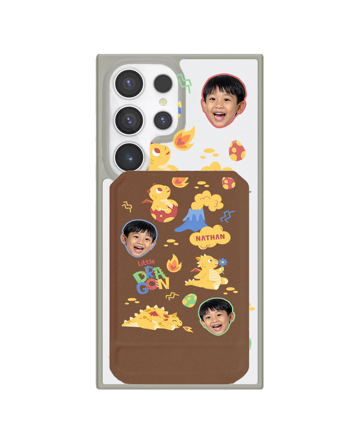 Android Magnetic Multifold Wallet - Face Grid Little Dragon
