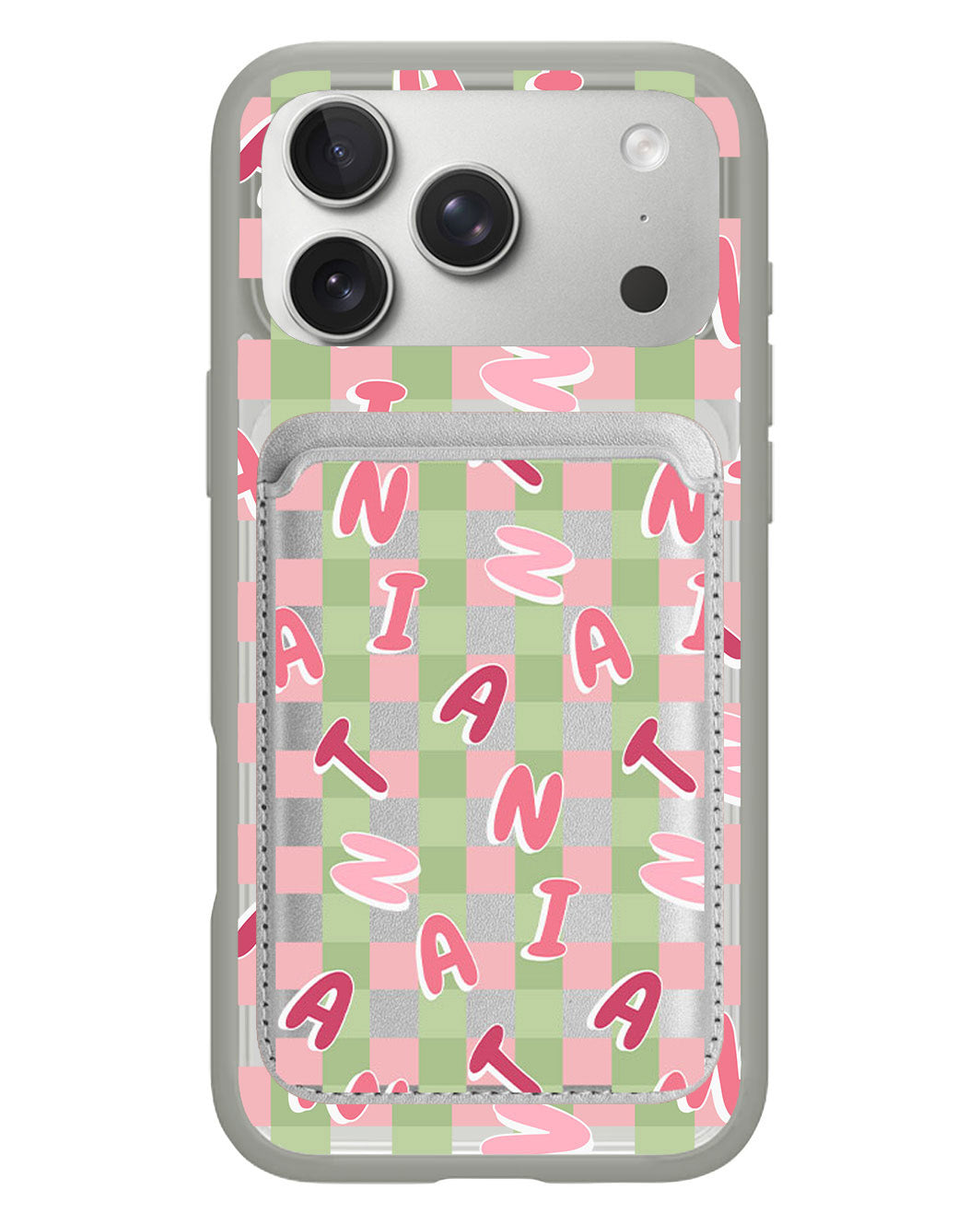 iPhone Magnetic Wallet Case - Checkered Monogram 4.0
