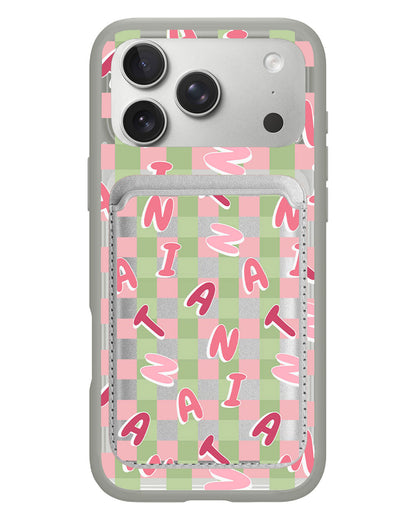 iPhone Magnetic Wallet Case - Checkered Monogram 4.0