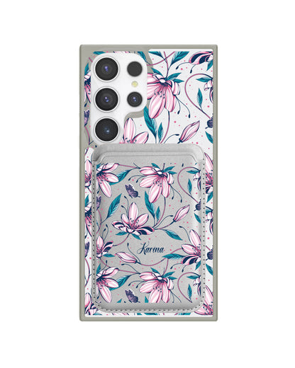Android Magnetic Wallet Case - Pink Tulip