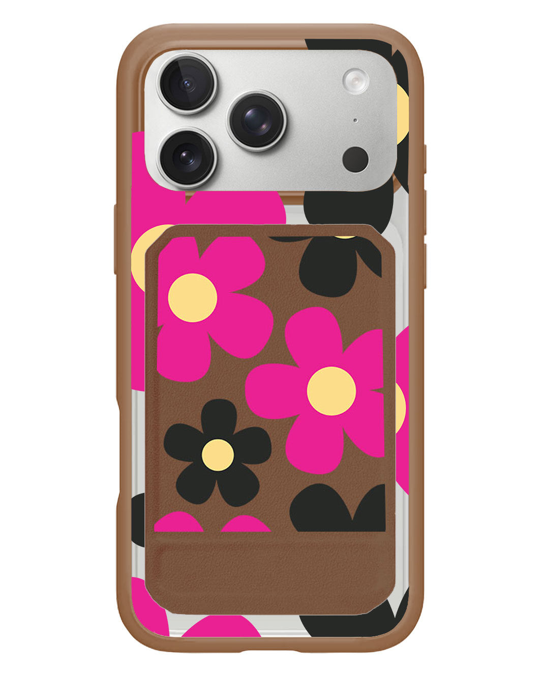 iPhone Magnetic Multifold Wallet - Daisy Hot Pink