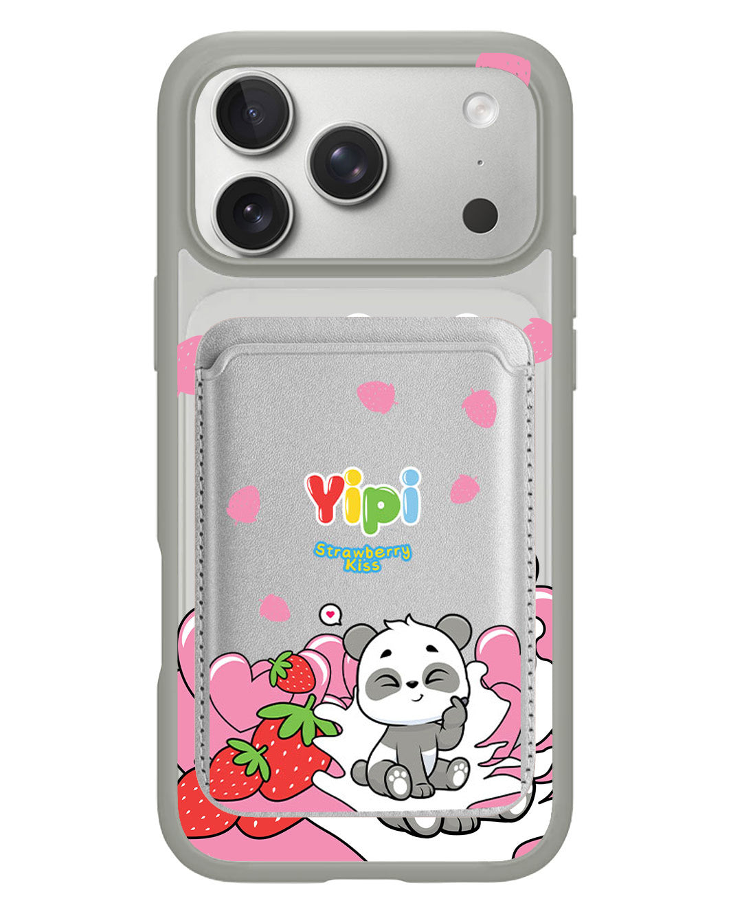 iPhone Magnetic Wallet Case - Yipi Strawberry Kiss