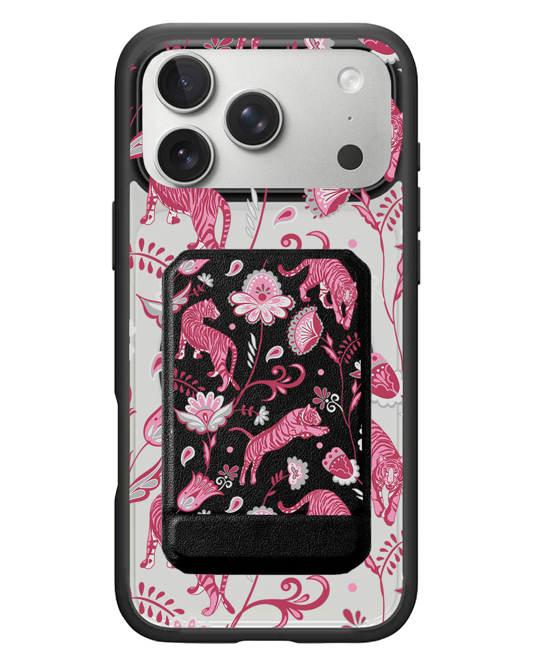 iPhone Magnetic Multifold Wallet - Tiger & Floral 7.0