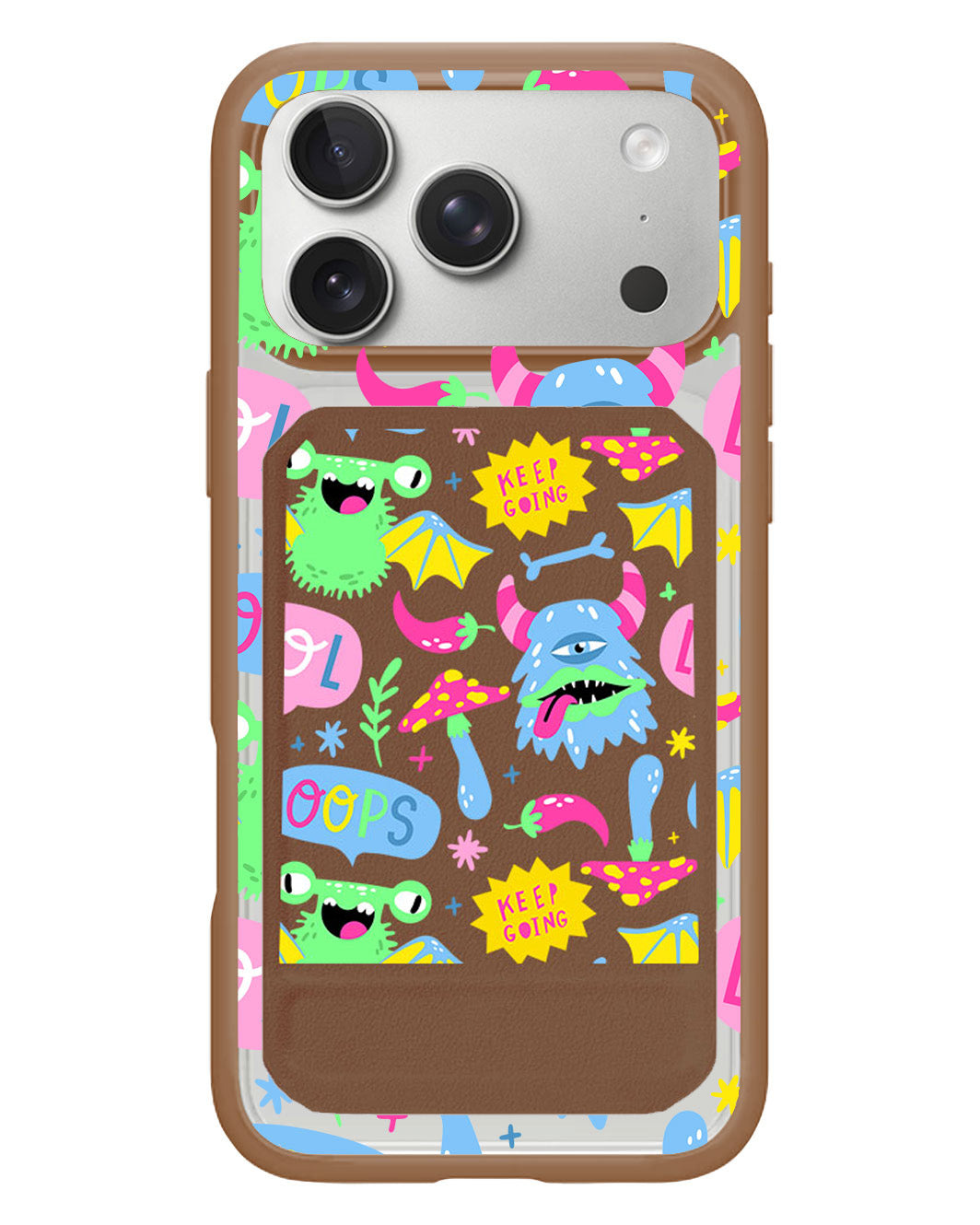 iPhone Magnetic Multifold Wallet - Monster Say Keep Going