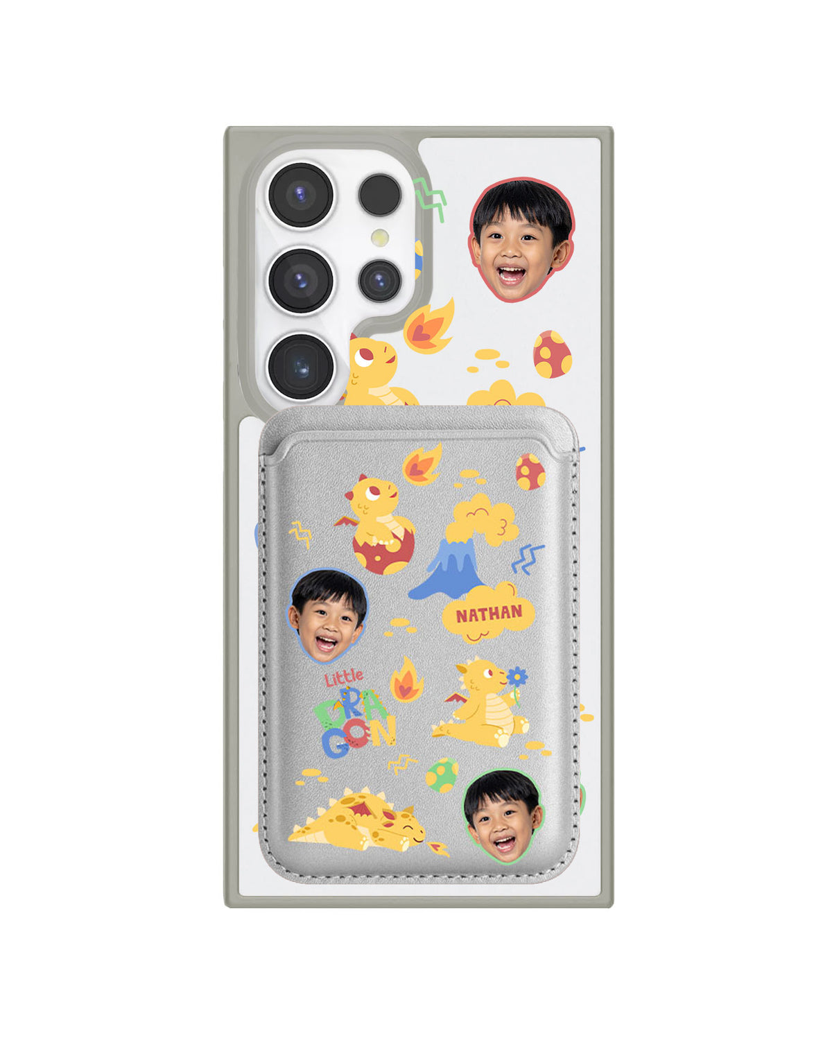 Android Magnetic Wallet Case - Face Grid Little Dragon