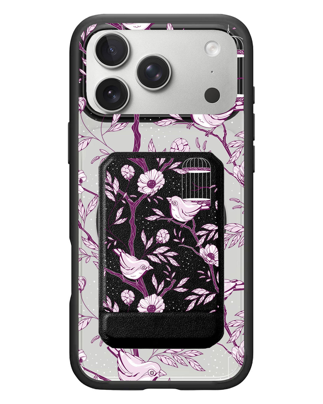 iPhone Magnetic Multifold Wallet - Lovebird Monochrome 5.0