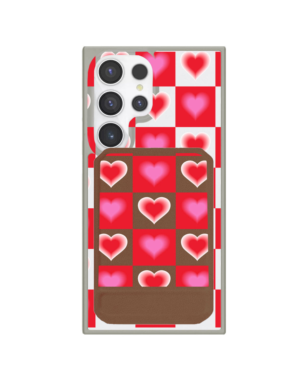 Android Magnetic Multifold Wallet - Love Checkered