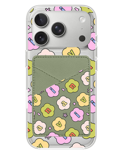 iPhone Phone Wallet Case - Flower Petals Monogram 1.0