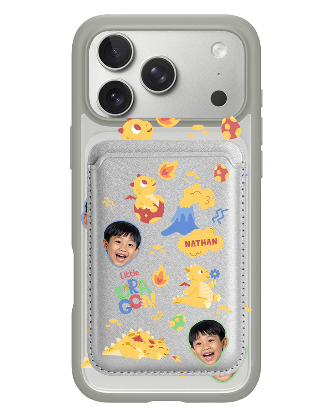 iPhone Magnetic Wallet Case - Face Grid Little Dragon