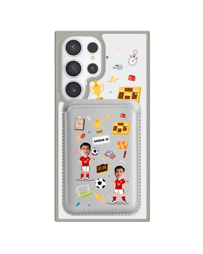 Android Magnetic Wallet Case - Face Grid Dream Soccer
