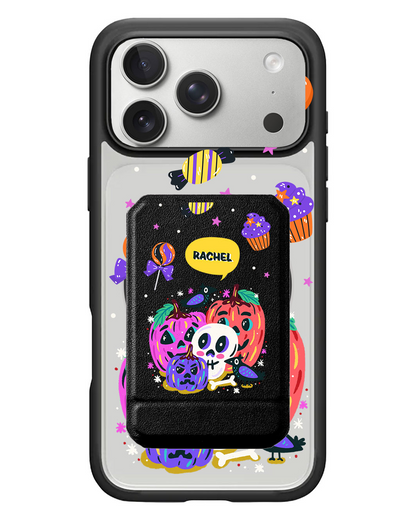 iPhone Magnetic Multifold Wallet - Pumpkins Monster