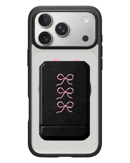 iPhone Magnetic Multifold Wallet - Coquette Triple Bow